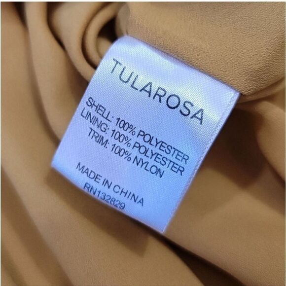 Tularosa Revolve Shilo Satin Open Sleeve Ruffle Blouse in Marigold Size XS - Picture 9 of 11